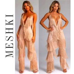 💥INSANELY BEAUTIFUL💥1920's Style Fringed Jumpsuit in Champagne